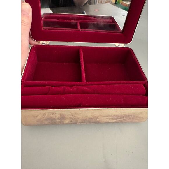 Vintage Silver Plate Heritage Mint Ltd Jewelry Box W/ Crimson Interior Trinkets - Picture 6 of 10